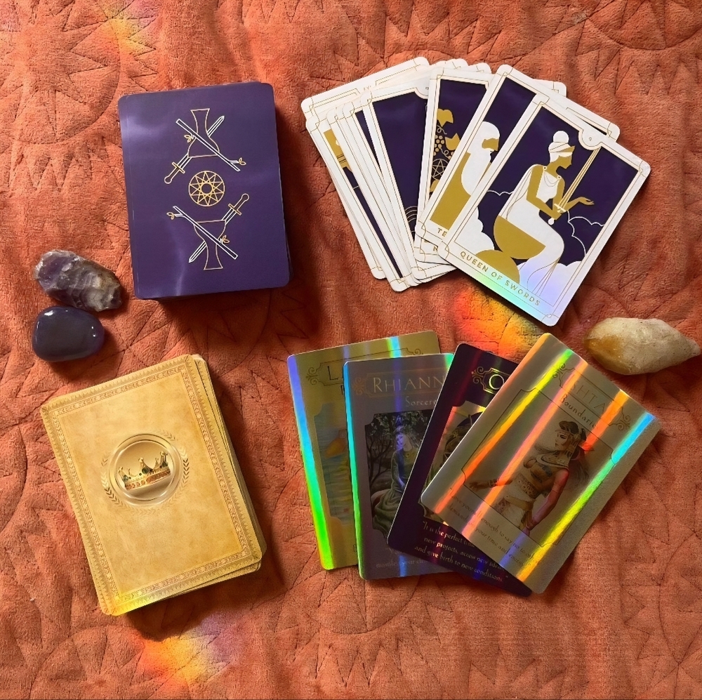 Tarot and Oracle Card Set with Crystals